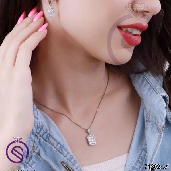 نیم ست نقره زنانه کد 71202 — تصویر ۳
