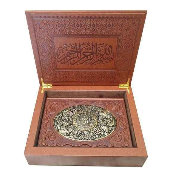 حافظ بافال جعبه لبتابی گلاسه چرم و مس(کد:1023) — تصویر ۳