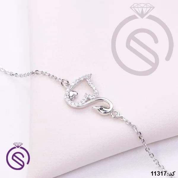دستبند نقره زنانه مدل قو کد 11317