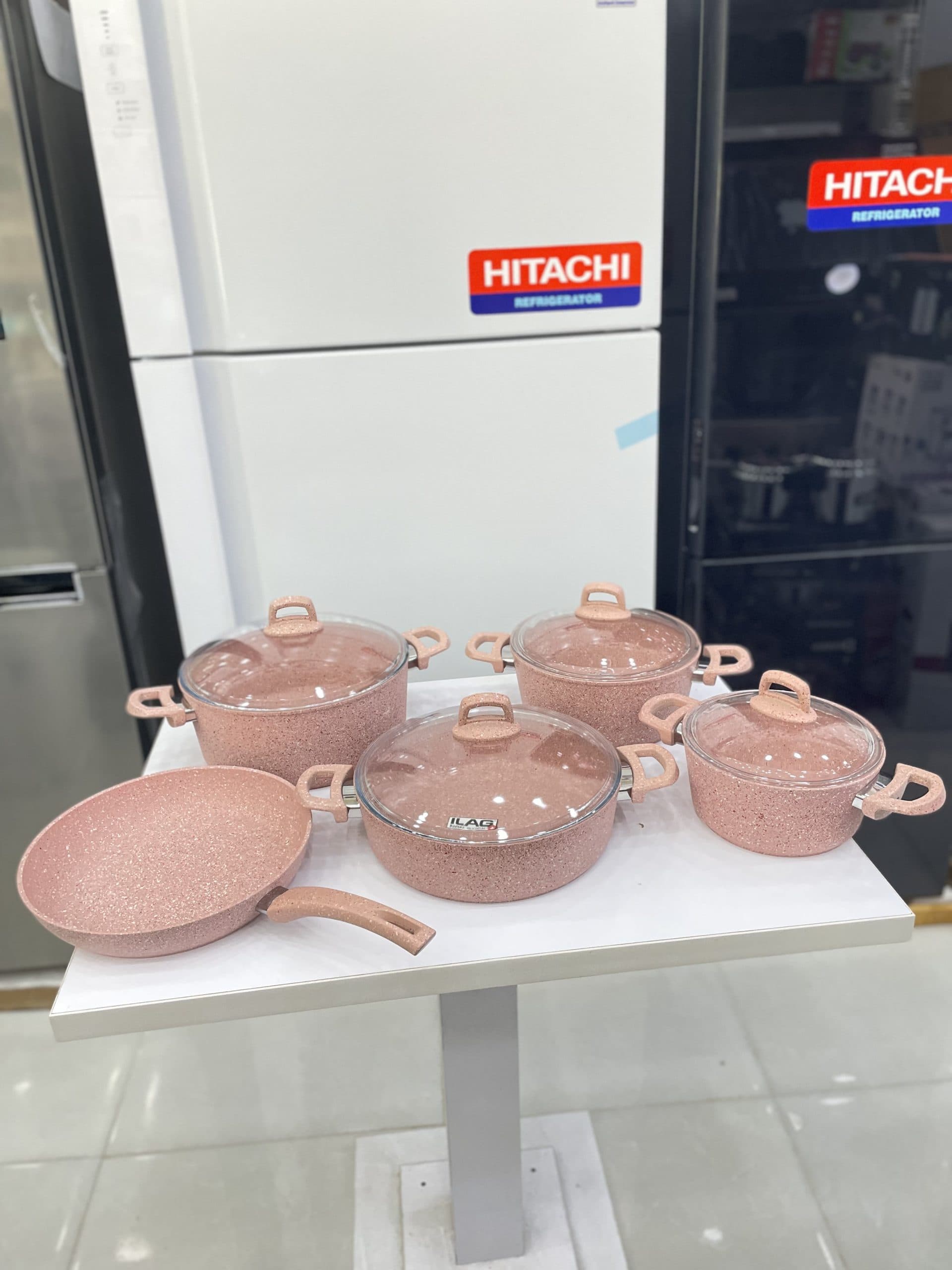 سرویس قابلمه ۹پارچه نانوگرانیت هوم میکر ترکیه PINK — تصویر ۶