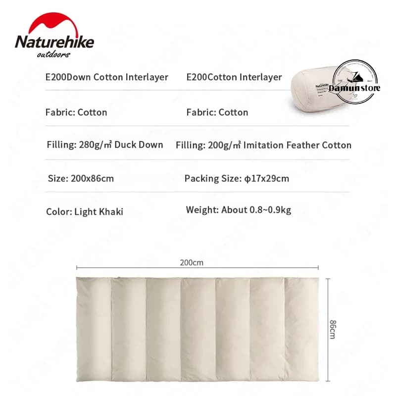لایه میانی کیسه خواب الیاف نیچرهایک مدل NATUREHIKE E200 NH20MSD01 — تصویر ۳