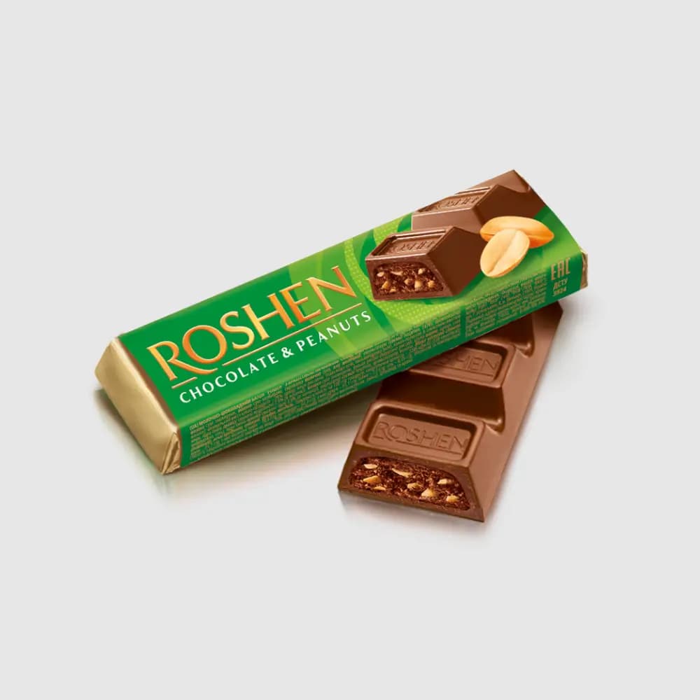 شکلات بار کاکائویی بادام زمینی ROSHEN