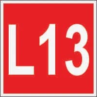 لیبل L13 سایز 9.5*9.5 – PVC قرمز رنگ