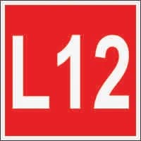 لیبل L12 سایز 9.5*9.5 – PVC قرمز رنگ