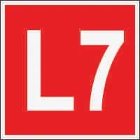 لیبل L7 سایز 9.5*9.5 – PVC قرمز رنگ