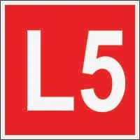 لیبل L5 سایز 9.5*9.5 – PVC قرمز رنگ