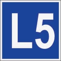 لیبل L5 سایز 9.5*9.5 – PVC آبی رنگ