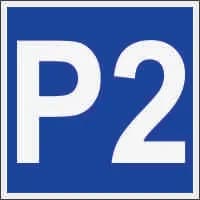 لیبل P2 سایز 9.5*9.5 – PVC آبی رنگ