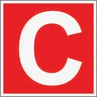 لیبل C سایز 9.5*9.5 – PVC قرمز رنگ