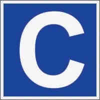 لیبل C سایز 9.5*9.5 – PVC آبی رنگ