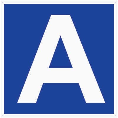 لیبل A سایز 9.5*9.5 – PVC – آبی رنگ