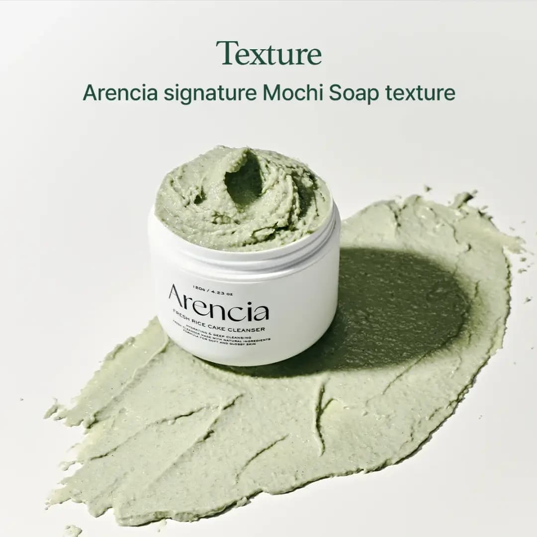 شوینده موچی برنج و چای سبز آرنسیا Arencia مدل Fresh Green وزن 120 گرم — تصویر ۲