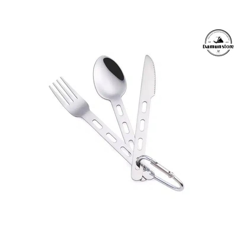 ست قاشق و چنگال و کارد استیل کارابین‌دار