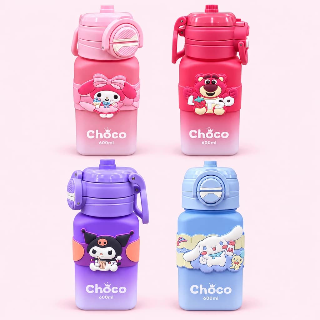 قمقمه کودک Choco 600 میلی‌لیتر طرح فانتزی 4 رنگ