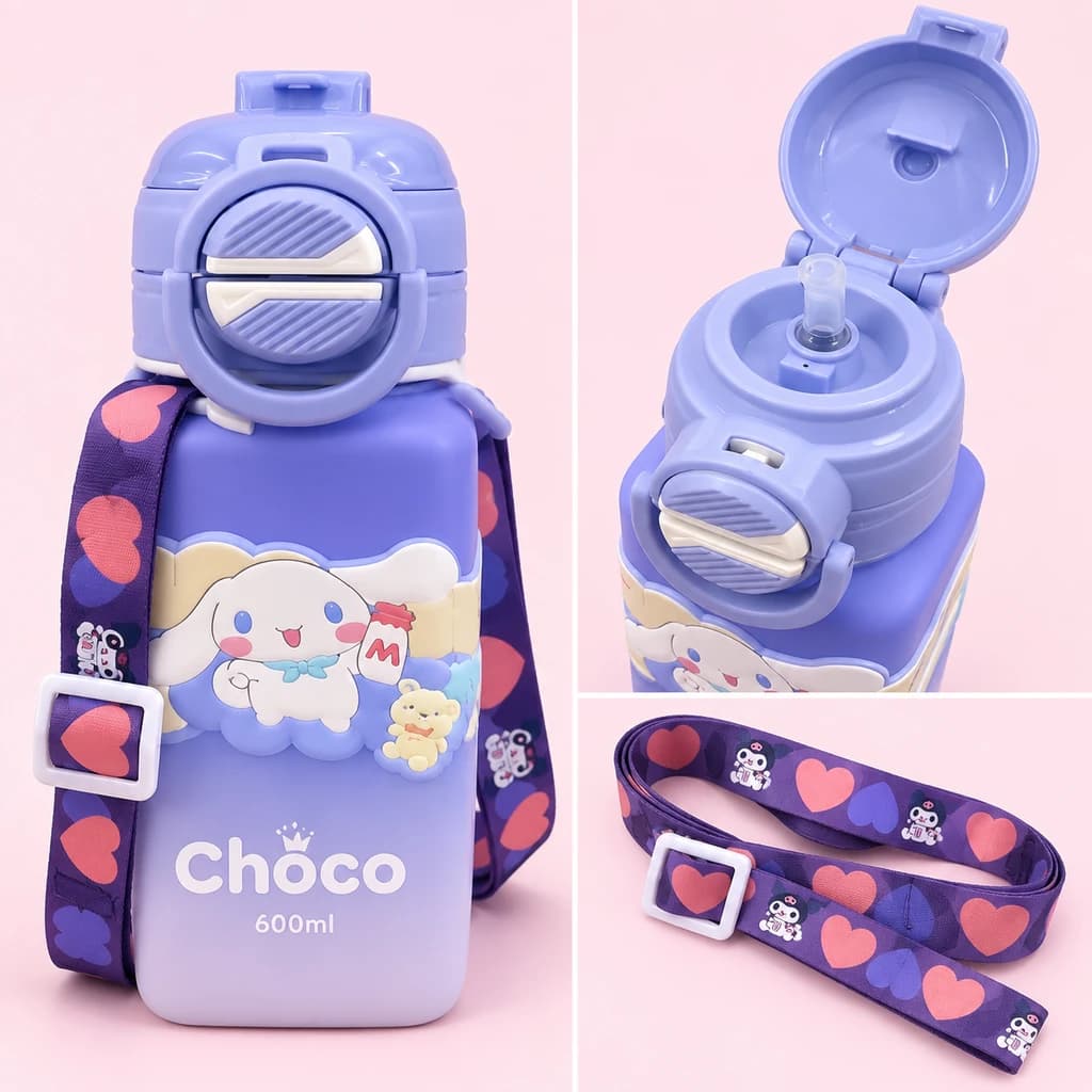 قمقمه کودک Choco 600 میلی‌لیتر طرح فانتزی 4 رنگ — تصویر ۴