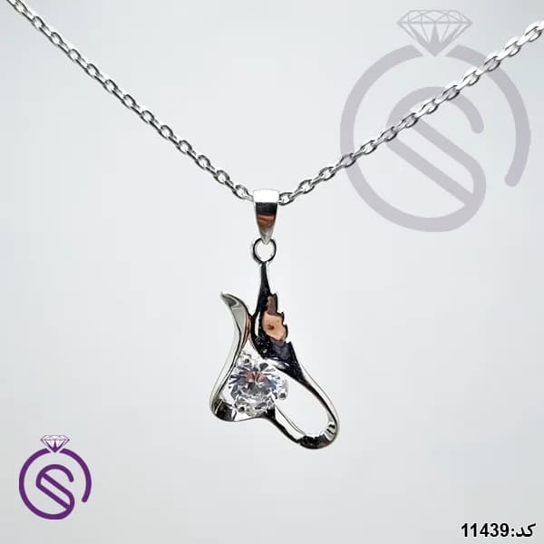 گردنبند نقره زنانه اتمی کد 11439 — تصویر ۳