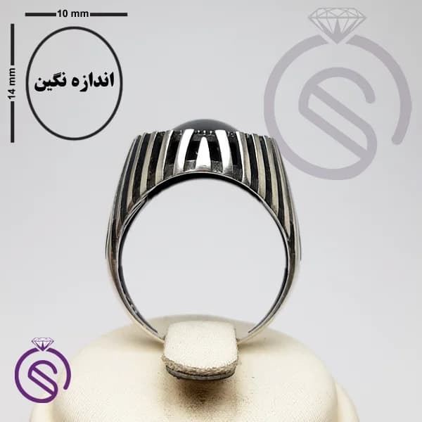 انگشتر نقره حدید مردانه مدل هاکان کد 62550 — تصویر ۴