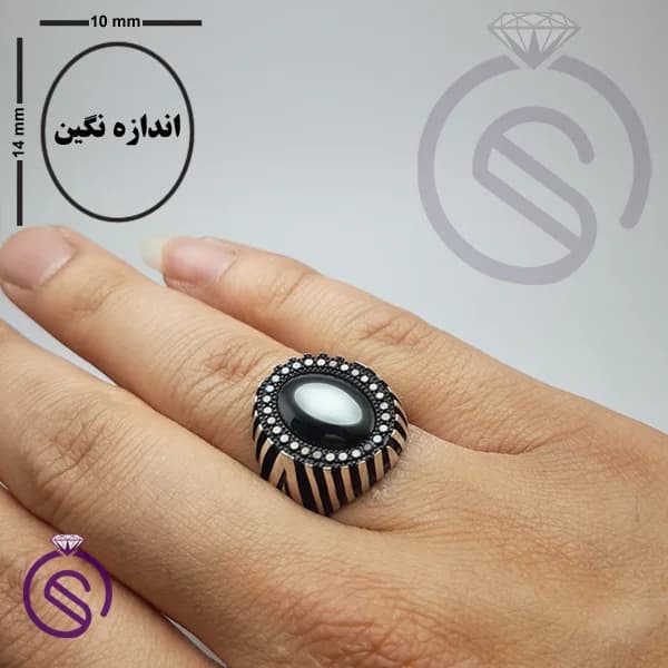 انگشتر نقره حدید مردانه مدل هاکان کد 62550 — تصویر ۲