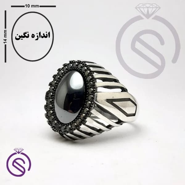 انگشتر نقره حدید مردانه مدل هاکان کد 62550 — تصویر ۵