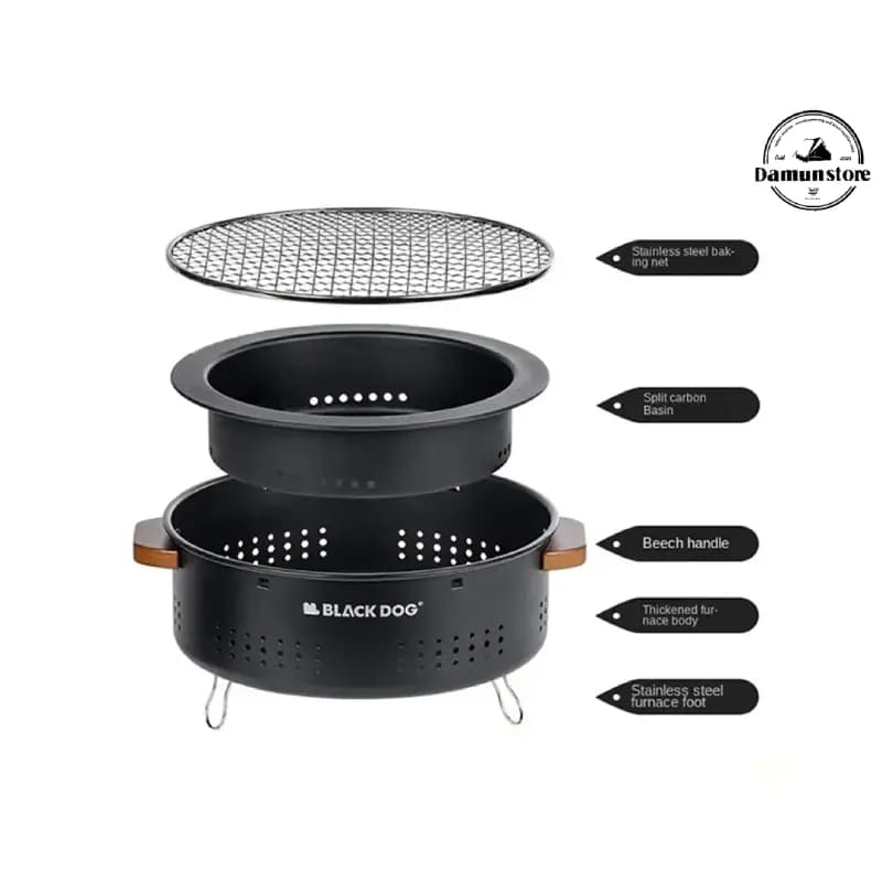 باربیکیو گرد زغالی رومیزی بلک داگ مدل BLACKDOG CBD2450CF010 — تصویر ۲