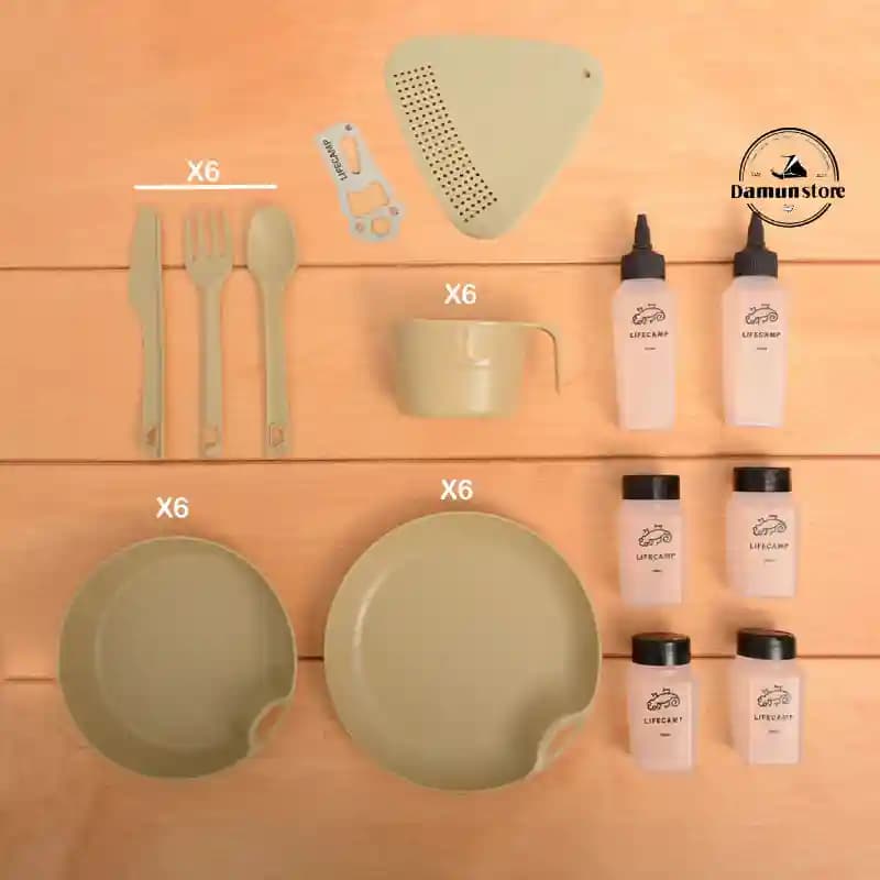 کیف ست ظروف 44 تکه لایف کمپ مدل travel kit کد 45888 — تصویر ۸