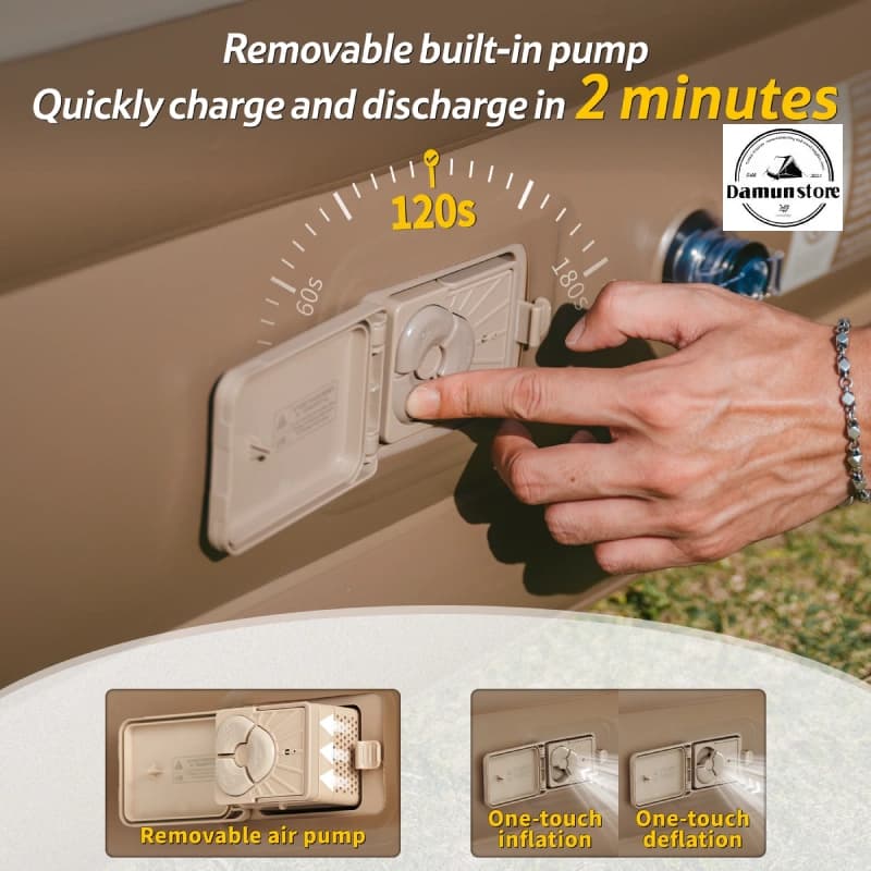 تشک بادی الیاف 2 نفره نیچرهایک CNH22DZ024 | پمپ باد شارژی — تصویر ۸