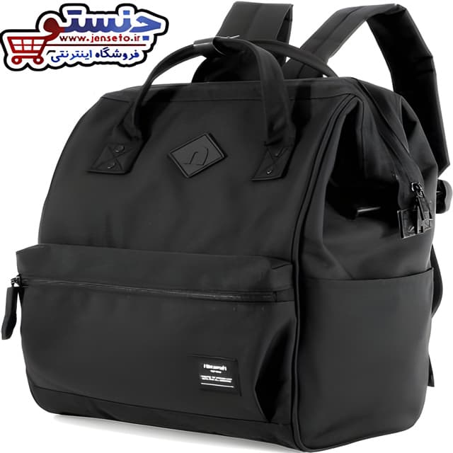 کوله پشتی هیماواری تمام مشکی وارداتی اورجینال (کیف مدرسه/دانشجویی دخترانه) himawari کد 168-1