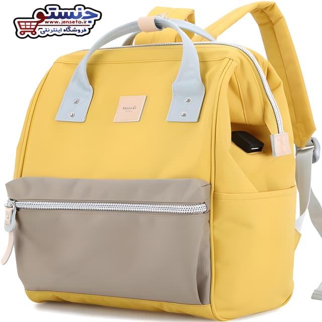 کوله پشتی هیماواری دورنگ زرد وارداتی اورجینال (کیف مدرسه/دانشجویی دخترانه) himawari کد 151-1