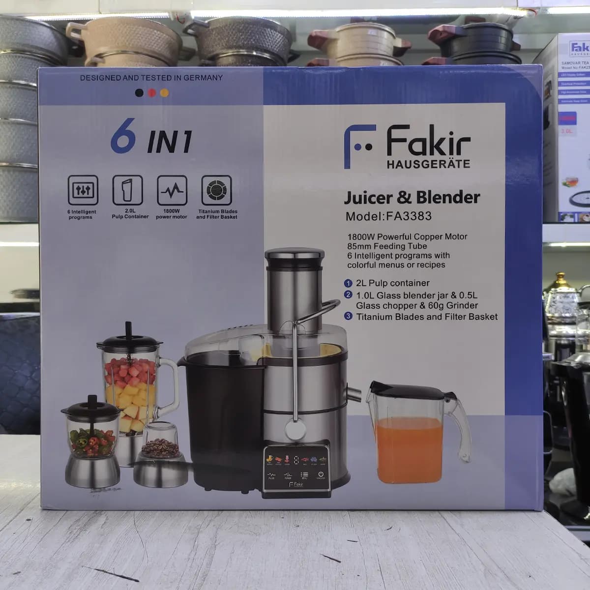 آبمیوه گیری 4 کاره فکر Fakir تیغه طلایی مدل FA3383 — تصویر ۳