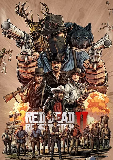 متال پوستر بازی Red Dead Redemption کد N703