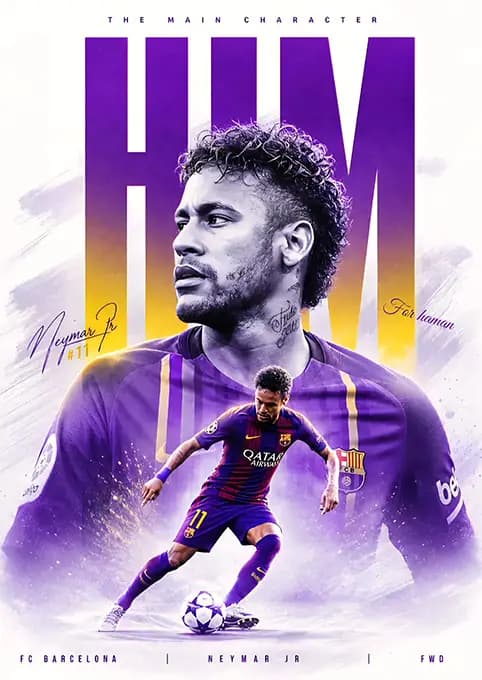 متال پوستر Neymar کد N702