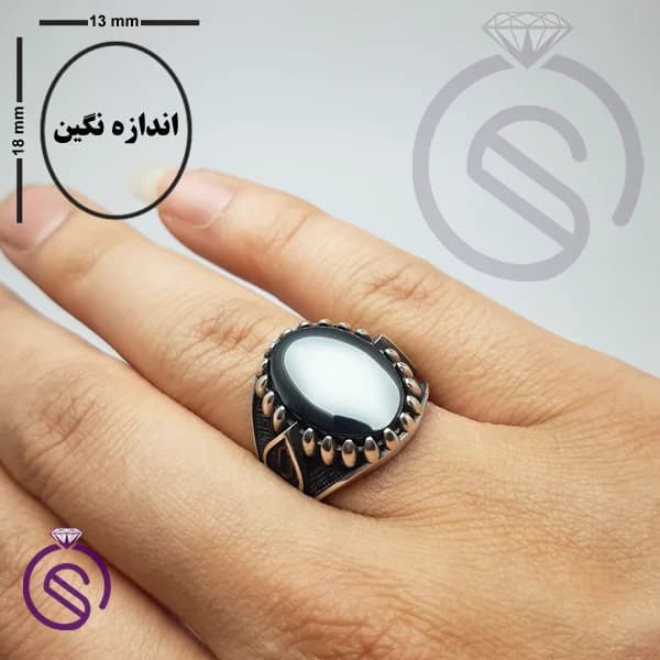 انگشتر نقره حدید مردانه مدل امید کد 62583 — تصویر ۵