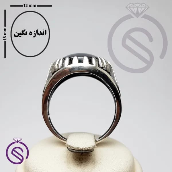 انگشتر نقره حدید مردانه مدل امید کد 62583 — تصویر ۳