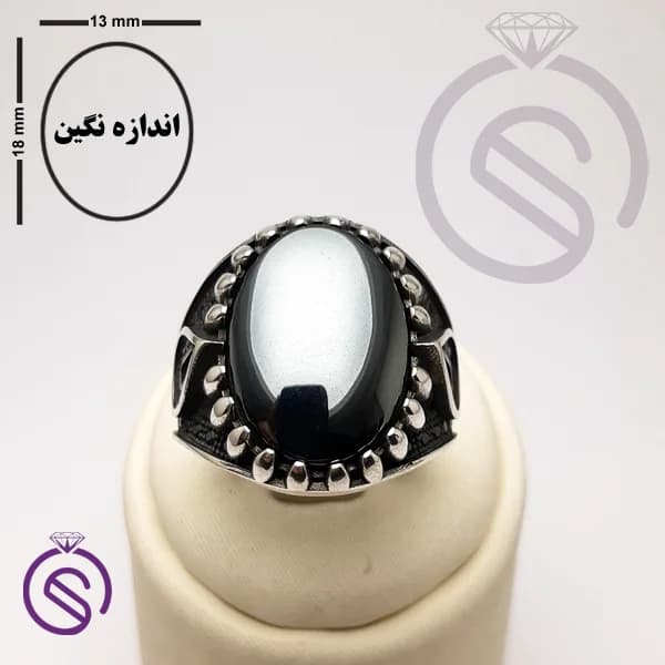 انگشتر نقره حدید مردانه مدل امید کد 62583 — تصویر ۴