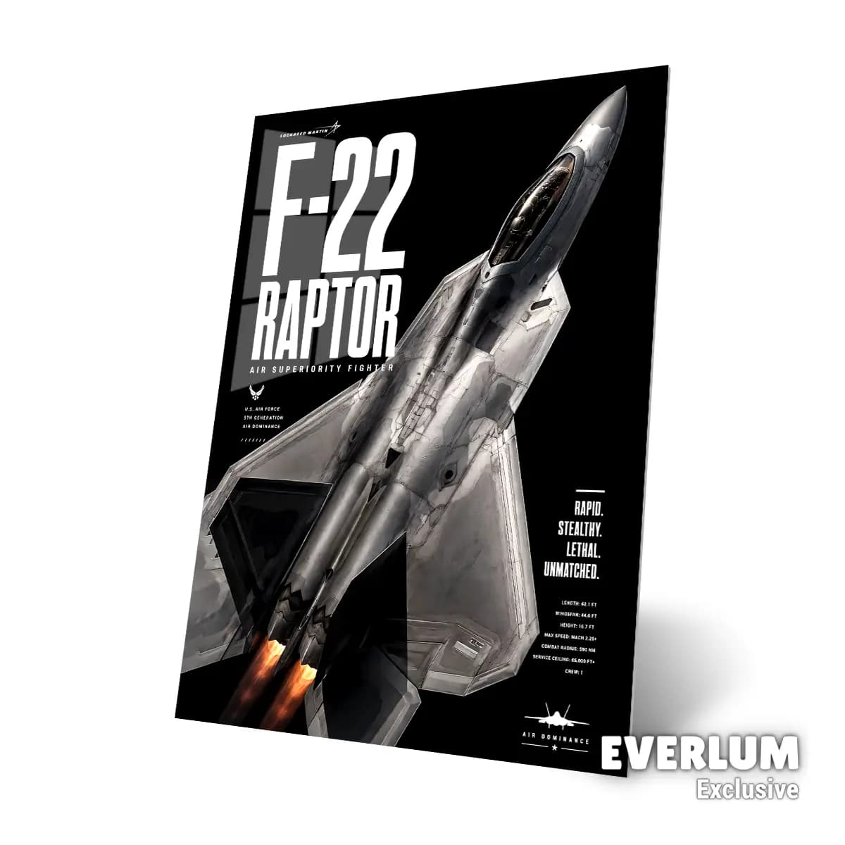 متال پوستر طرح هواپیما F22 کد N701 — تصویر ۳