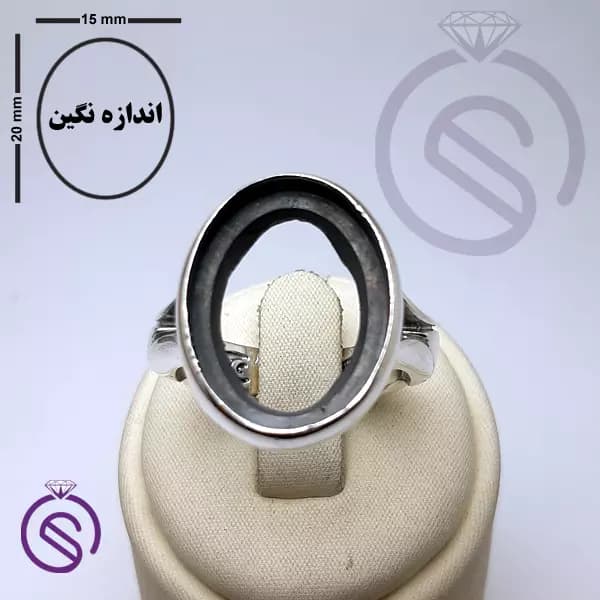 رکاب انگشتر نقره مردانه کد 72113 — تصویر ۳