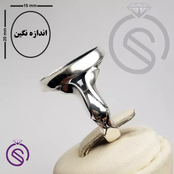 رکاب انگشتر نقره مردانه کد 72113 — تصویر ۴