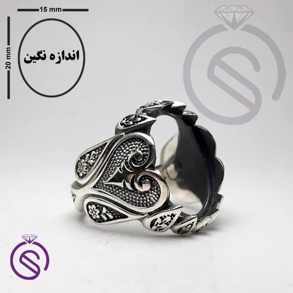 رکاب انگشتر نقره مردانه کد 72112 — تصویر ۵