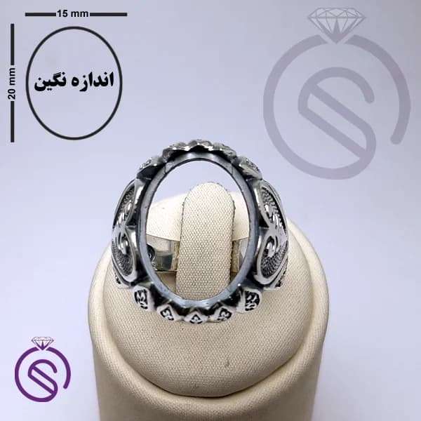 رکاب انگشتر نقره مردانه کد 72112 — تصویر ۲
