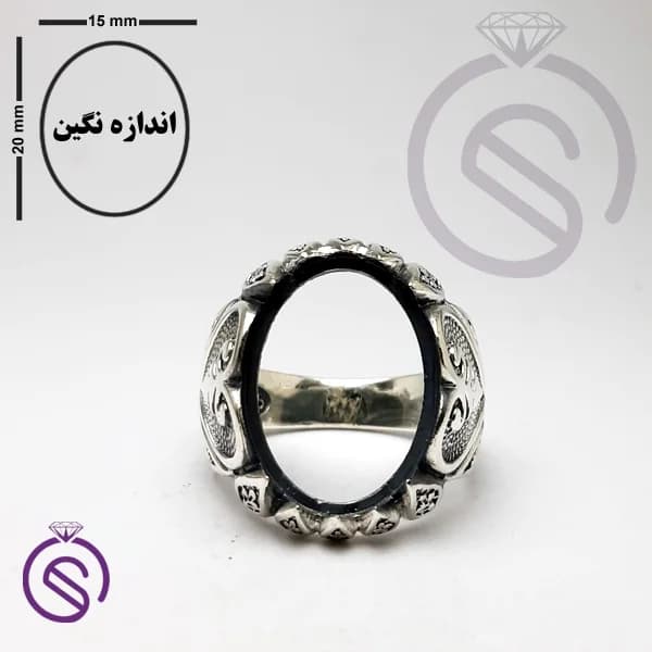 رکاب انگشتر نقره مردانه کد 72112 — تصویر ۶