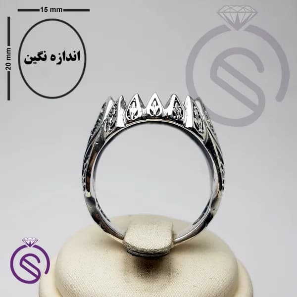 رکاب انگشتر نقره مردانه کد 72112 — تصویر ۴