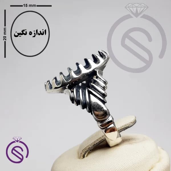 رکاب انگشتر نقره مردانه کد 72111 — تصویر ۲