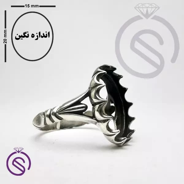 رکاب انگشتر نقره مردانه کد 72110 — تصویر ۶