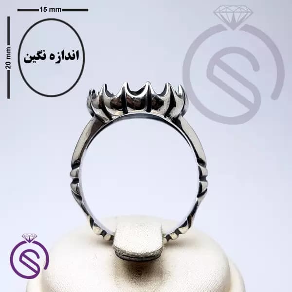 رکاب انگشتر نقره مردانه کد 72110 — تصویر ۵