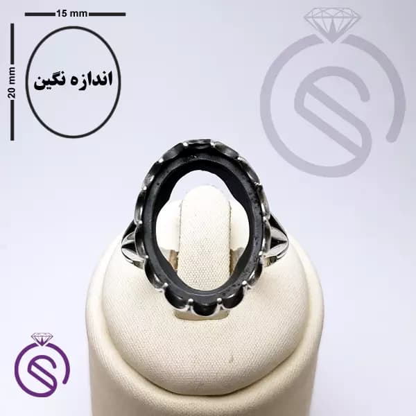 رکاب انگشتر نقره مردانه کد 72110 — تصویر ۳