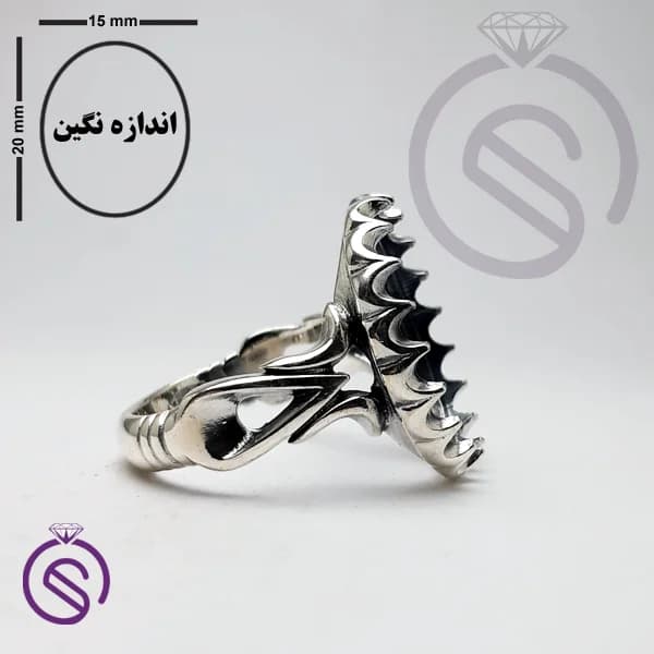رکاب انگشتر نقره مردانه کد 72109 — تصویر ۵