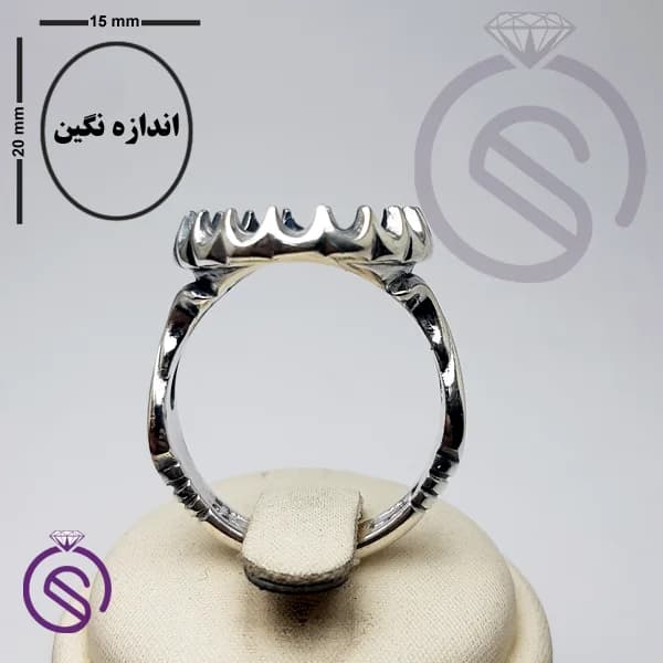 رکاب انگشتر نقره مردانه کد 72109 — تصویر ۲