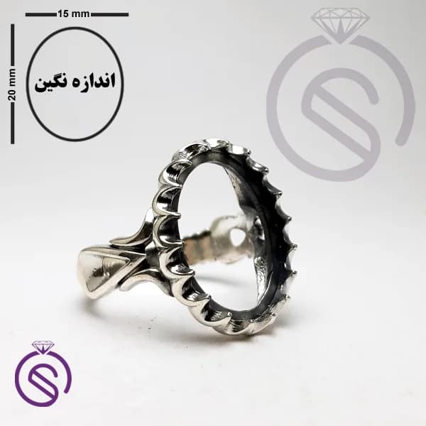 رکاب انگشتر نقره مردانه کد 72109 — تصویر ۳