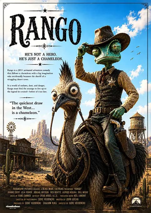 متال پوستر انیمیشن Rango کد N701