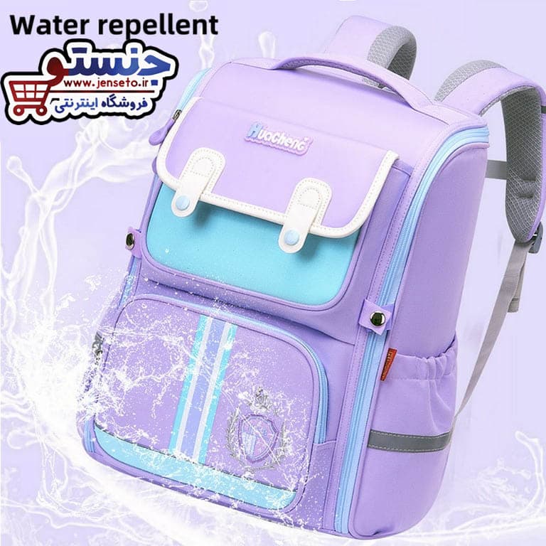 کوله پشتی صندوقی سفره ای دخترانه و پسرانه فانتزی کمربند دار خارجی وارداتی (کیف مدرسه) huacheng کد 965 — تصویر ۳